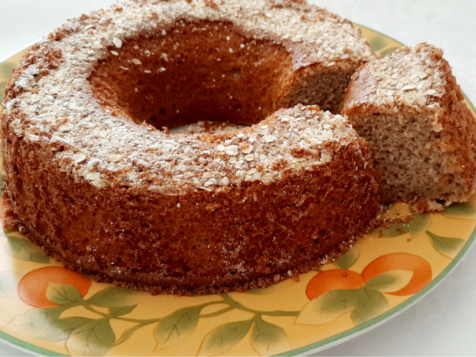 Bolo de banana e aveia